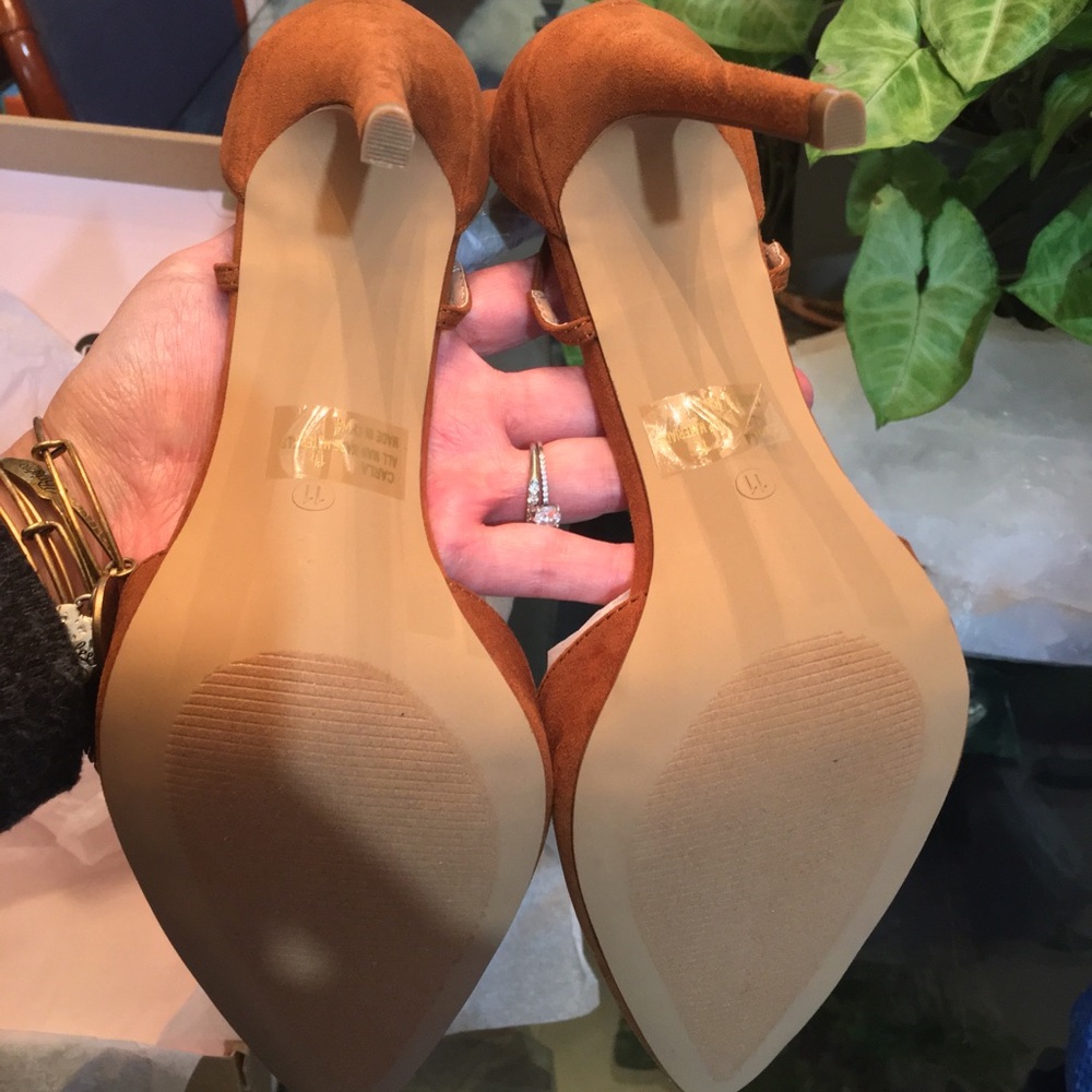 Charlotte Russe [Cognac] Ankle-tie Stillettos Strappy Lace Up Heels - Picture 8 of 9